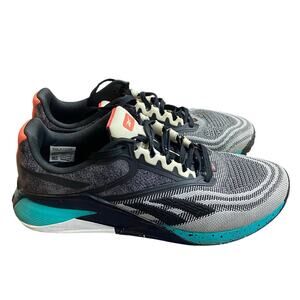 Reebok Nano X2 Womens Cross Training Sneakers 8.5 Grey Black Teal HIIT Lifting